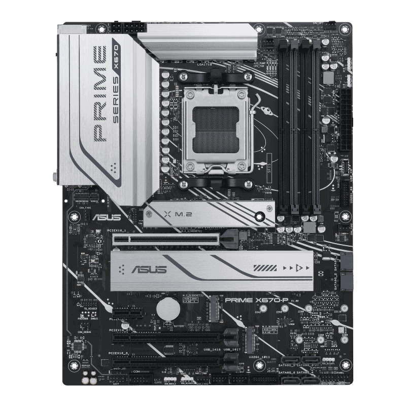 Asus Asus Prime X670-P ATX DDR5 Motherboard, AMD Socket AM5, X670 Chipset, 4x DIMM Max 128GB Memory, Realtek 2.5Gb Ethernet, V-M.2 Slot Only, PCIe 4.0 x16 Slot, M.2 | 90MB1BU0-M0EAY0 - thumbnail 4