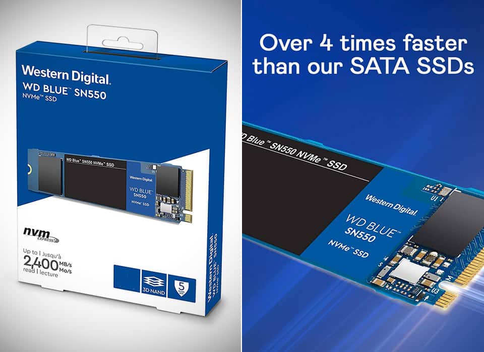 Western Digital Western Digital Blue NVME  500GB M.2 SN550 NVMe PCI-e SSD Solid State Drive | WDS500G2BOC  718037868752 - thumbnail 3