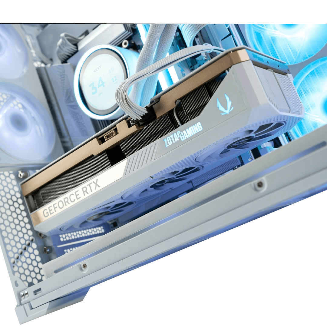 Nanotech High-End White Gaming PC: AMD Ryzen 9 9950X3D + ZOTAC RTX 5080 SOLID OC White 16GB, 32GB DDR5 6000MHz RGB, 1TB Samsung 990 PRO, 360mm LCD AIO, 1000W Gold, WiFi 7, Lian Li O11 Vision White Case - thumbnail 4