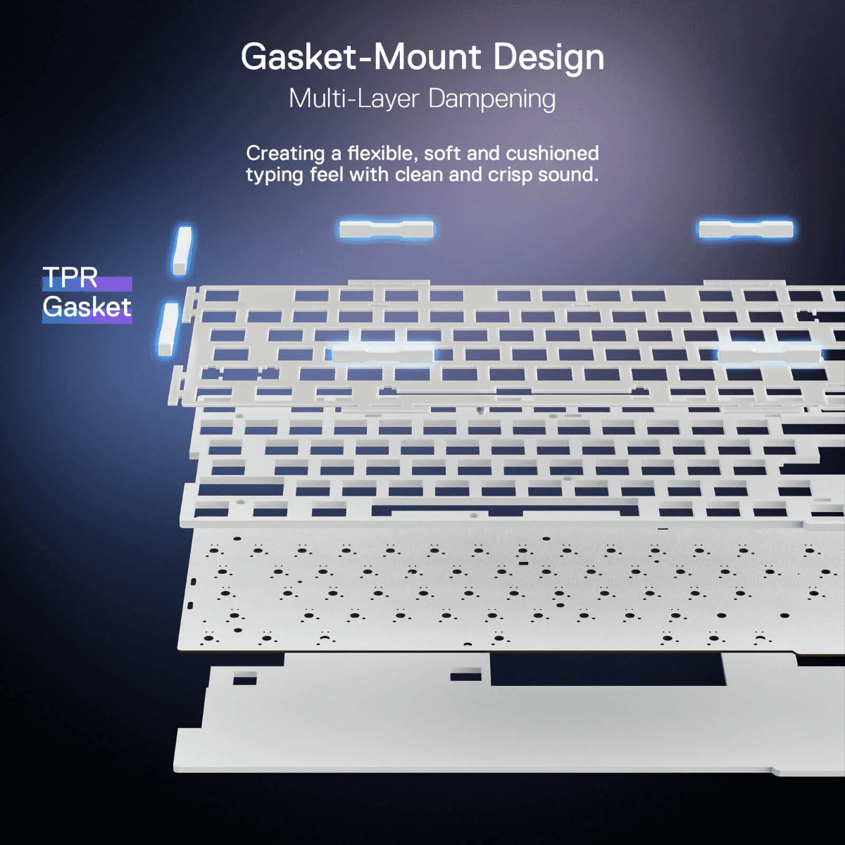 Redragon Redragon UCAL K673 PRO Wireless 75% Mechanical Gaming Keyboard, 81 Keys Hot-swappable, 3 Compact Mode, Hot-Swap Socket, Linear Red Switch, 3000mAh Battery | K673CPG-RGB-PRO - thumbnail 4