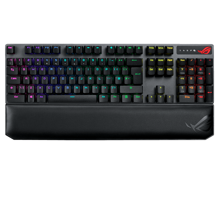 Asus Asus Rog Strix XA09 Scope NX Wireless Deluxe RGB Mechanical Gaming Keyboard, NX Red Switches, 2.4 GHz/ BT/Wired USB Connectivity, Magnetic Wrist Rest, 100% AG, N-Key Rollover, Black | 90MP0216-BKCA00 - thumbnail 4