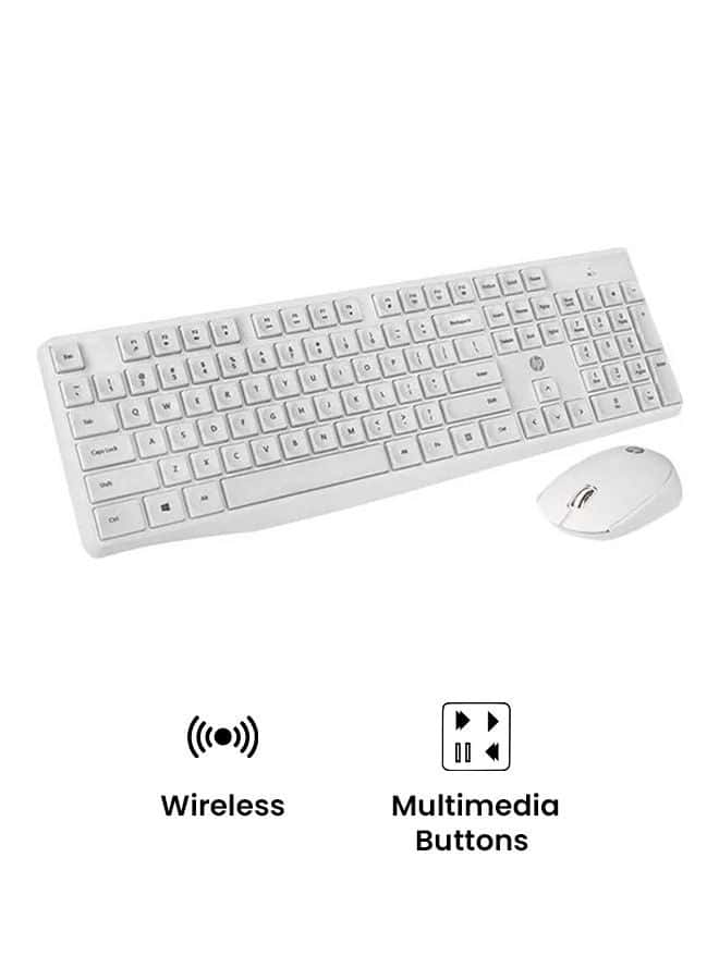 Hp HP CS10 Wireless Keyboard and Mouse Combo, 2.4 GHz Wireless Connection, Professional Optical Sensor, Optimized Keys, White | CS10 - thumbnail 1