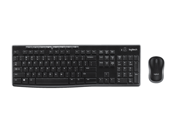 Logitech MK270 Full-size wireless combo Keyboard and Mouse, English Arabic Layout, Long Battery Life, 1000 DPI Resolution, Multimedia Keys, Compact Design, Black | 920-004519  thumbnail 2