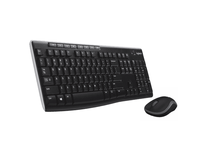 Logitech Logitech MK270 Full-size wireless combo Keyboard and Mouse, English Arabic Layout, Long Battery Life, 1000 DPI Resolution, Multimedia Keys, Compact Design, Black | 920-004519 - thumbnail 1