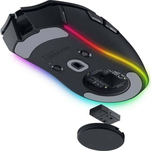 Razer Cobra Pro Wireless Gaming Mouse, Razer Chroma RGB, Focus Pro 30K Optical Sensor, Up to 30000 DPI, 8 Programmable Buttons, Speedflex Cable USB Type C, Black | RZ01-04660100-R3G1 thumbnail 3