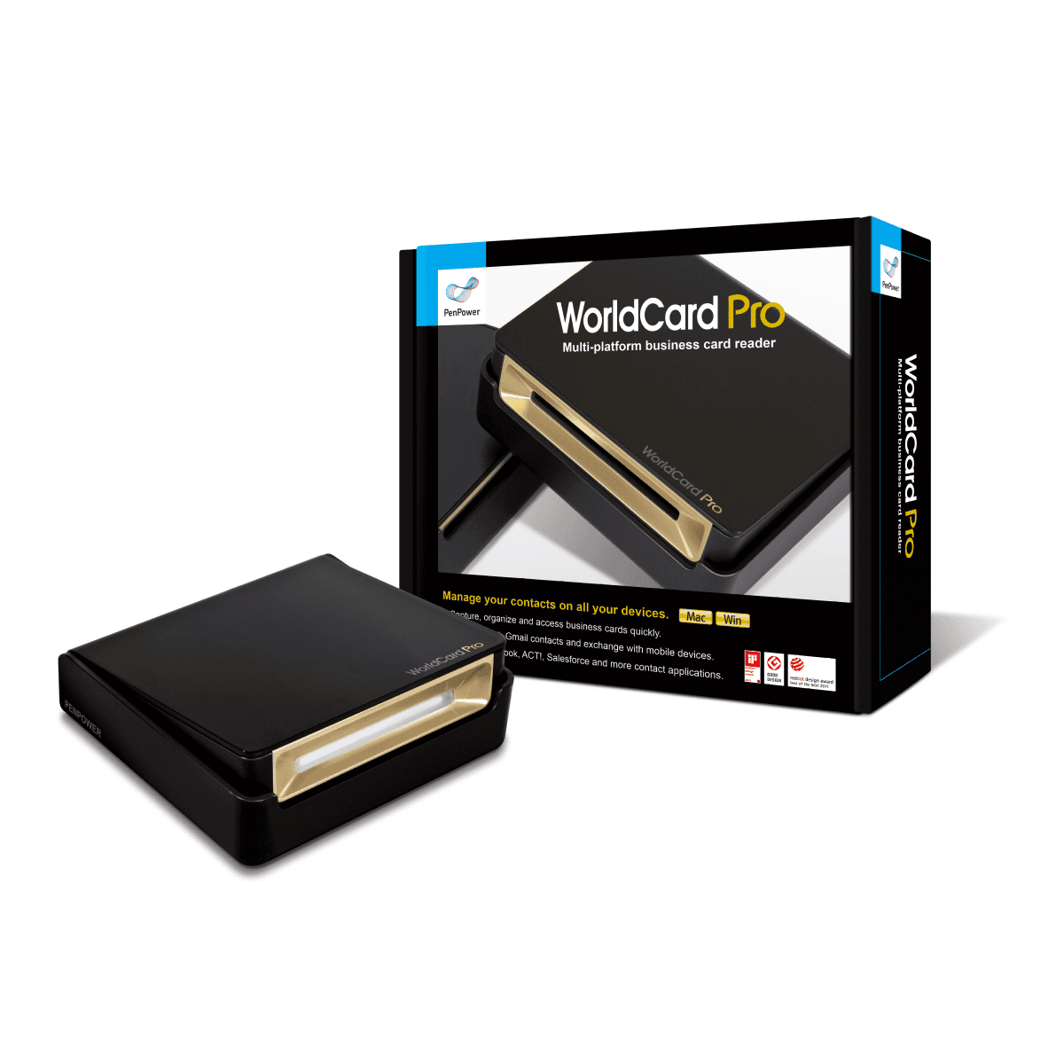 Penpower WorldCard Pro Business Card Reader and Scanner, Windows & Mac Compatible, Black | WCU02A - thumbnail 1