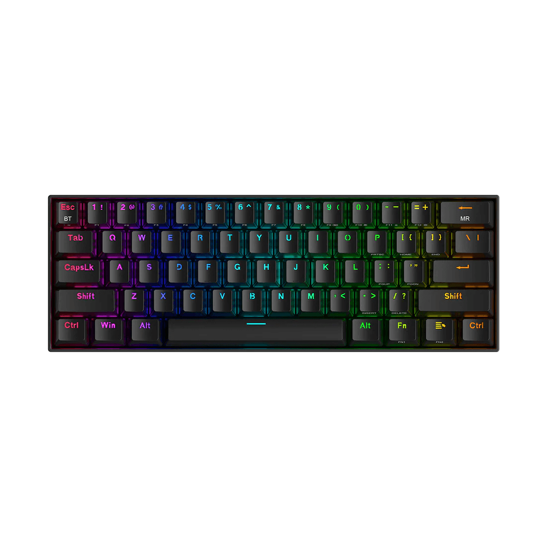 Redragon Redragon K530 PRO Draconic 60% Compact RGB Wireless Mechanical Keyboard, Red Switch,61 Keys Tenkeyless Designed 5.0 Bluetooth Gaming Keyboard and 16.8 Million RGB Lighting for PC, Tablet, Cell Phone | K530RGB-PRO - thumbnail 2