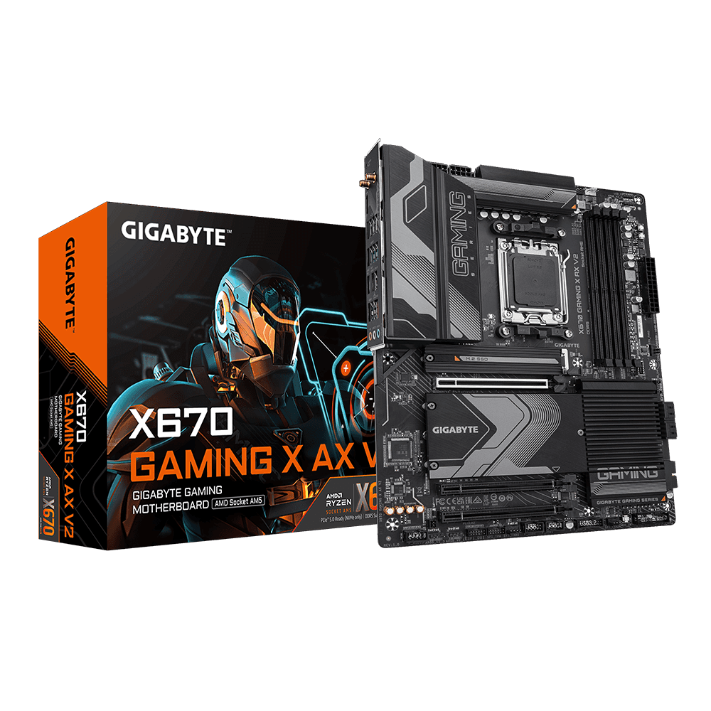 Gigabyte Gigabyte X670 GAMING X AX V2 ATX Motherboard, AM5, DDR5, 4xSMD DIMMs, 1xPCIe 5.0 x4 and 3xPCIe 4.0 x4 M.2, 2.5GbE LAN & Wi-Fi 6E 802.11ax, Q-Flash Plus, Smart Fan 6 | X670 GAMING X AX V2 DDR5 - thumbnail 2