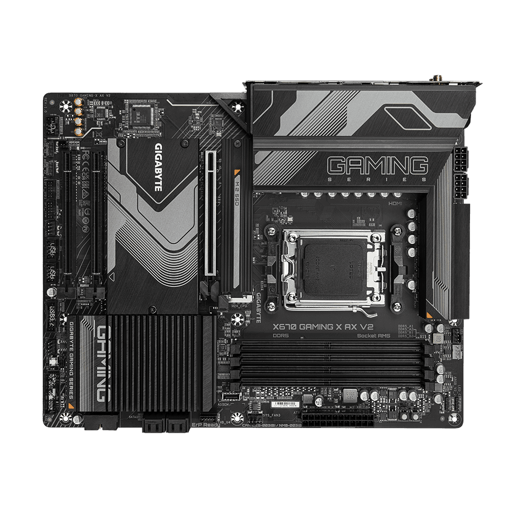 Gigabyte Gigabyte X670 GAMING X AX V2 ATX Motherboard, AM5, DDR5, 4xSMD DIMMs, 1xPCIe 5.0 x4 and 3xPCIe 4.0 x4 M.2, 2.5GbE LAN & Wi-Fi 6E 802.11ax, Q-Flash Plus, Smart Fan 6 | X670 GAMING X AX V2 DDR5 - thumbnail 3