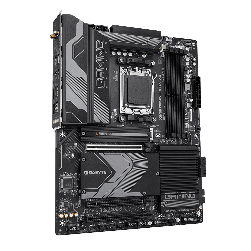 Gigabyte Gigabyte X670 GAMING X AX V2 ATX Motherboard, AM5, DDR5, 4xSMD DIMMs, 1xPCIe 5.0 x4 and 3xPCIe 4.0 x4 M.2, 2.5GbE LAN & Wi-Fi 6E 802.11ax, Q-Flash Plus, Smart Fan 6 | X670 GAMING X AX V2 DDR5 - thumbnail 5