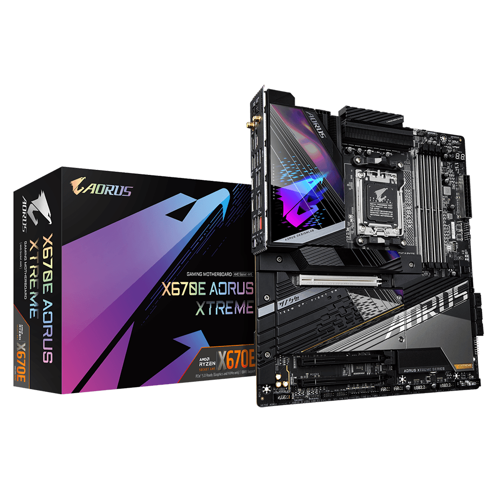 Gigabyte Gigabyte X670E AORUS XTREME (rev. 1.x) AMD X670 Chipset E-ATX Motherboard, DDR5, AM5, 4xSMD DIMMs, 4xPCIe 5.0 x4 M.2, 10GbE LAN & Wi-Fi 6E 802.11ax, DP, HDMI, USB-C 10Gbps, Dual USB-C 20Gbps, Q-Flash Plus  | X670E AORUS XTREME  DDR5 - thumbnail 4