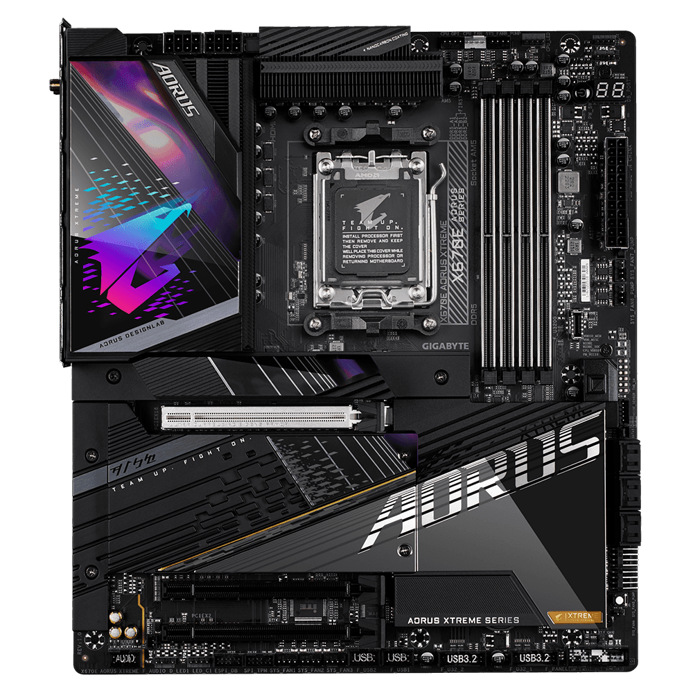 Gigabyte Gigabyte X670E AORUS XTREME (rev. 1.x) AMD X670 Chipset E-ATX Motherboard, DDR5, AM5, 4xSMD DIMMs, 4xPCIe 5.0 x4 M.2, 10GbE LAN & Wi-Fi 6E 802.11ax, DP, HDMI, USB-C 10Gbps, Dual USB-C 20Gbps, Q-Flash Plus  | X670E AORUS XTREME  DDR5 - thumbnail 5