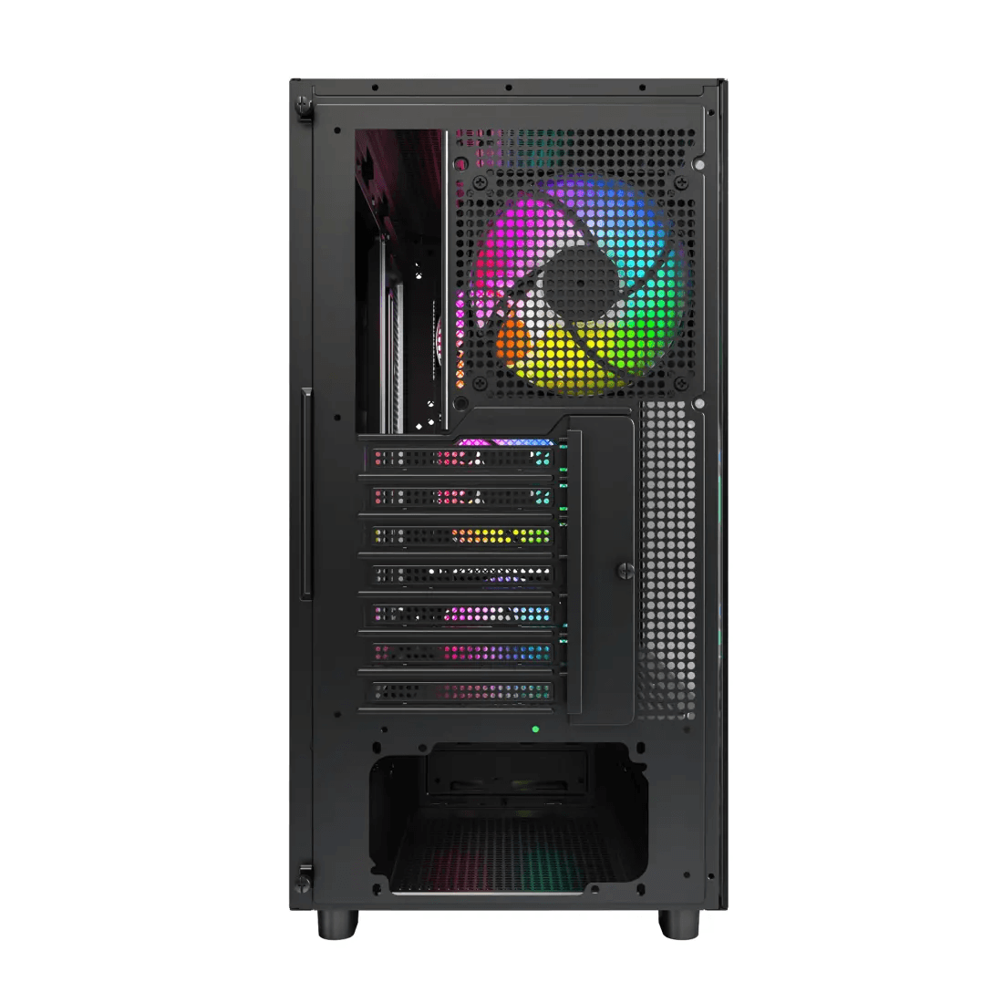 Montech Montech XR Wood Mid Tower Case, American Walnut wood plates, MB Support Upto ATX, 4x Pre-installed GF120 ARGB PWM Fan, Supports 360mm AIO Cooler, USB 3.0, USB Type-C,  Black | XR Wood - thumbnail 5