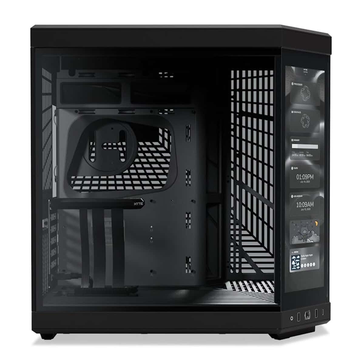 HYTE Hyte Y70 Touch Dual Chamber Mid-Tower ATX Case, ITX, mATX, ATX, EATX, PCIE 4.0 x 16 riser cable included, 1x USB-C 3.2 Gen 2, 2x USB-A 3.2 Gen 1, 1x 3.5mm Audio/Mic Combo Jack Black | CS-HYTE-Y70-B-L - thumbnail 4