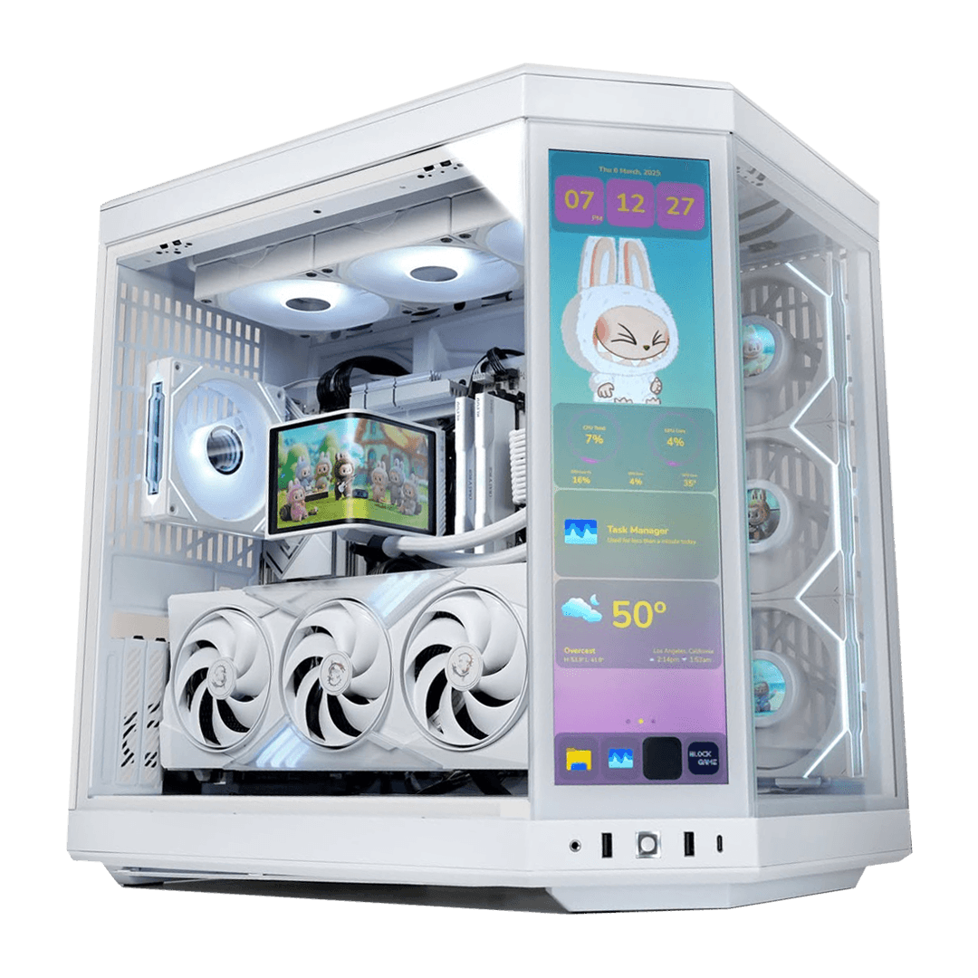 Elite White AI PC & Gaming Workstation: Intel Core Ultra 7 265KF + White RTX 5070 Ti OC 16GB, 32GB 6000MHz, 1TB NVMe, 360mm LCD AIO, 850W PCIe Gen5, WiFi 7 - thumbnail 1