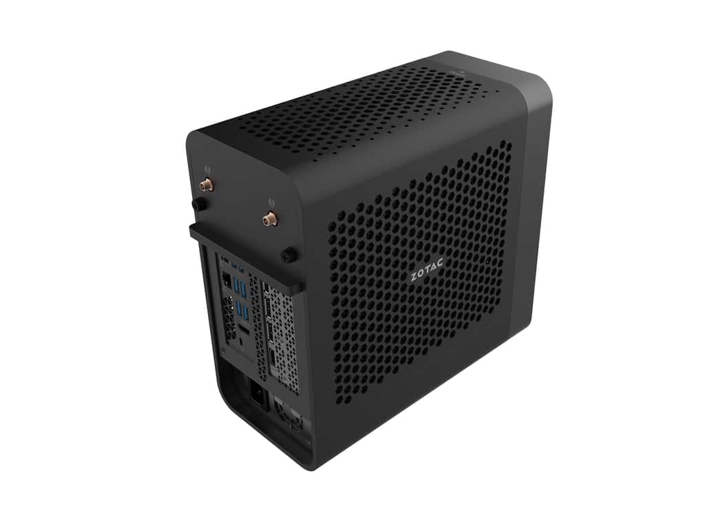 ZOTAC ZOTAC ZBOX,SFF, i7-10700, RTX 4060, 2x DDR4 SODIMM SLOT, M.2 SSD SLOT, 2.5" SATAIII BAY, WIFI, BT, 2.5G LAN, GLAN, 3x DP, HDMI, EU+UK PLUG | ZBOX-ECM74060C-BE - thumbnail 1