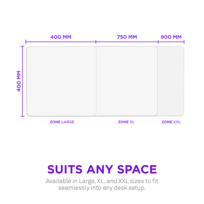 NZXT Zone Elite (XXL) Premium Cloth Gaming Mousepad,  L 900 mm (35.43 in),  W 400 mm (15.75 in), White | MM-2XLGSP-WH thumbnail 3