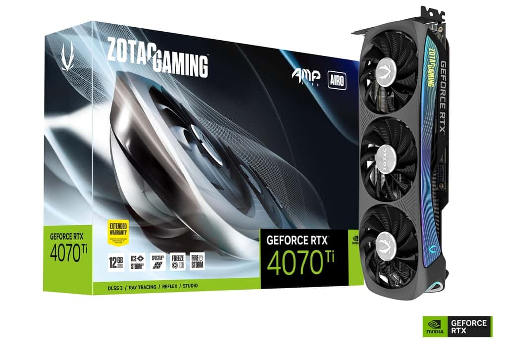 ZOTAC ZOTAC GAMING RTX 4070TI AIRO AMP EXTREME 12GB GDDR6X 192BIT  3 FAN  NVIDIA GRAPHIC CARD,9288-1N698-101Z8,810012083423, - thumbnail 1