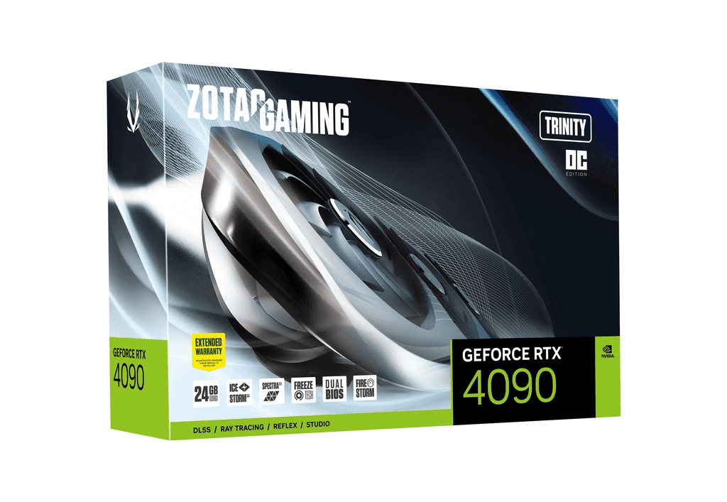 ZOTAC ZOTAC Gaming GeForce RTX 4090 Trinity OC Graphic Card, 24GB GDDR6X 384-bit Memory, 2535 MHz Boost Clock, 1, PCI 4.0x16, Open GL 4.6, 3xDP/1xHDMI | ZT-D40900J-10P - thumbnail 5