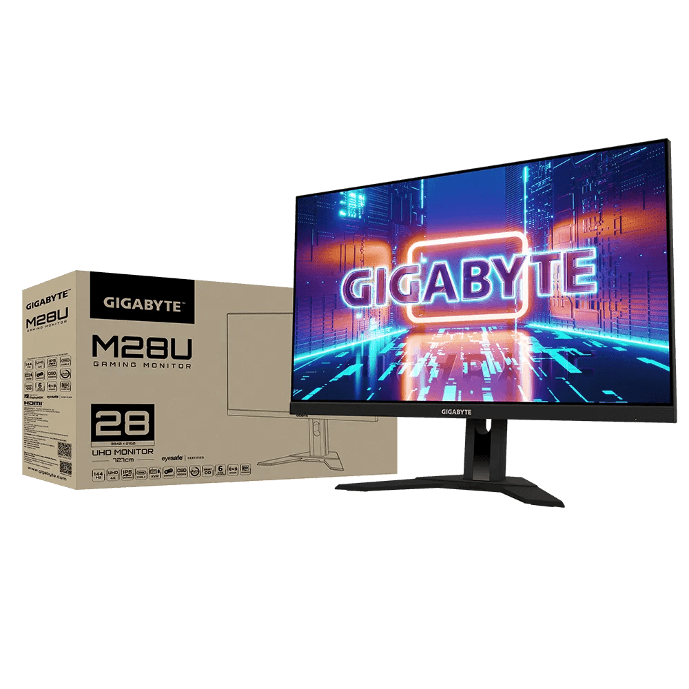 Gigabyte M28U 28" SS IPS Display Gaming Monitor, 144Hz Refresh Rate, 3840 x 2160 4K/UHD, Adaptive-Sync, 1ms Response Time, 94% DCI-P3, 8bits Display Colors,HDMI 2.1/DP 1.4/ USB-C, Black | M28U-EK thumbnail 7
