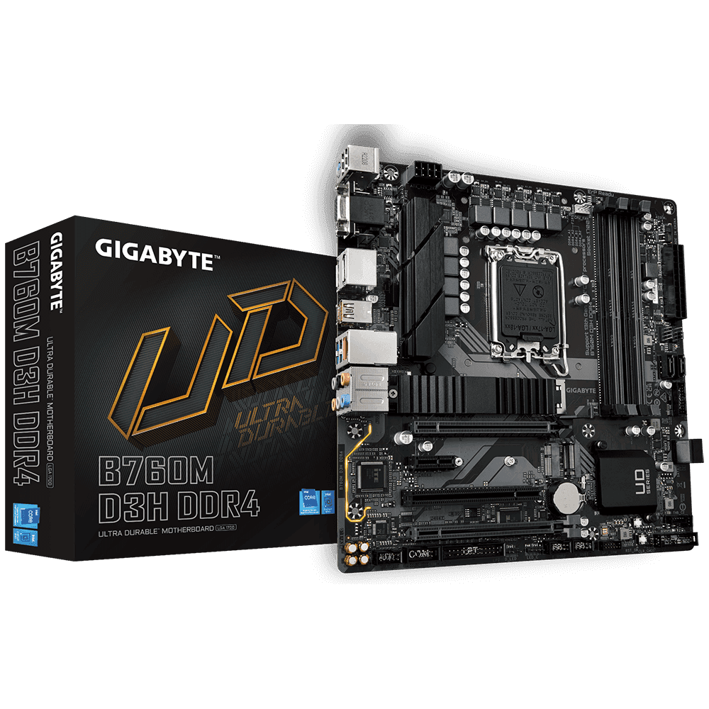 Gigabyte B760M D3H DDR4 LGA1700 Micro ATX Motherboard, Intel B760, 4x DDR4 DIMM, 128GB Max Memory, Intel 2.5GbE LAN, 1x PCI Exp 4.0x16, 1x D-Sub, 1x HDMI, 1x DP, 1x USB Type-C/3.2 | B760M-D3H-DDR4 thumbnail 5