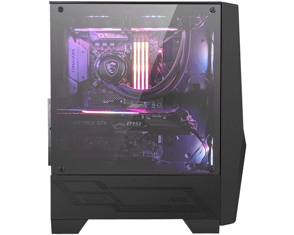 Msi Mag Forge 100R Usb 3.2 Mid Tower Pc Gaming Case With RGB Fan And 4 mm Tempered Glass - Black thumbnail 2