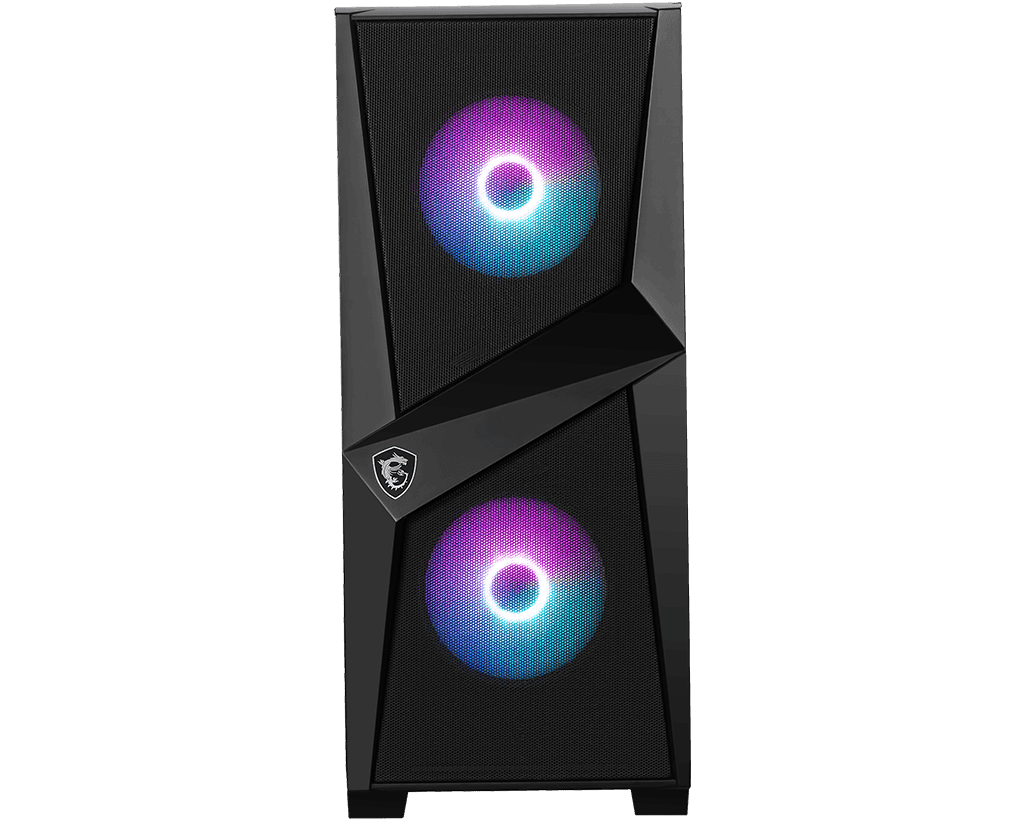 Msi Mag Forge 100R Usb 3.2 Mid Tower Pc Gaming Case With RGB Fan And 4 mm Tempered Glass - Black thumbnail 4