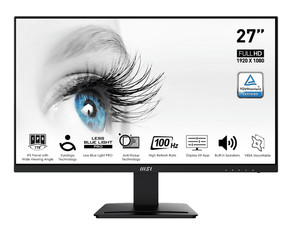 MSI PRO MP273A 100HZ EYE CARE  WITH SPEAKER  MONITOR | 9S6-3PB4CH-070 thumbnail 1