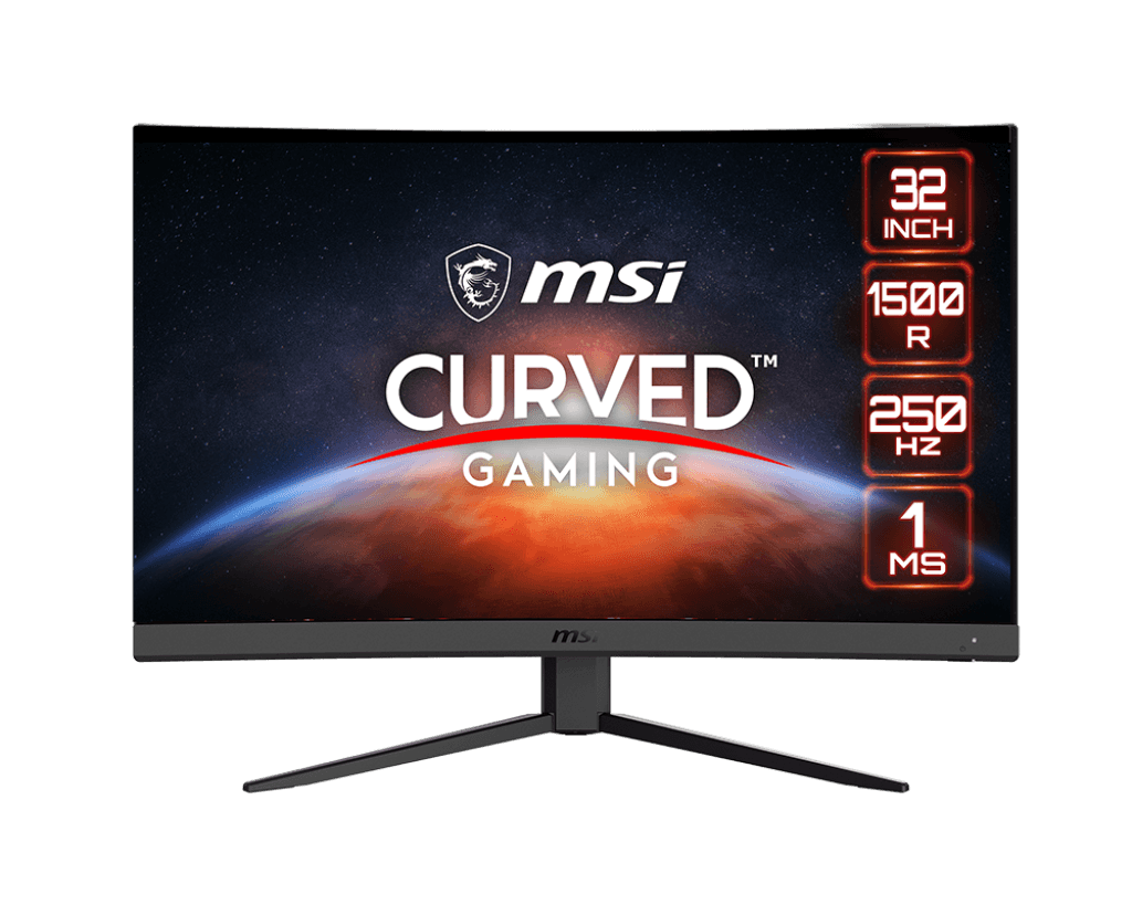 MSI G32C4X 32" FHD 1500R Curved Gaming Monitor, 250Hz Refresh Rate, 1ms Response Time, 16:9 VA Panel, AMD FreeSync, 1.07 Billion Colors, HDR Ready, 2x HDMI | 1x DisplayPort, Black | 9S6-3DA61T-043 thumbnail 4