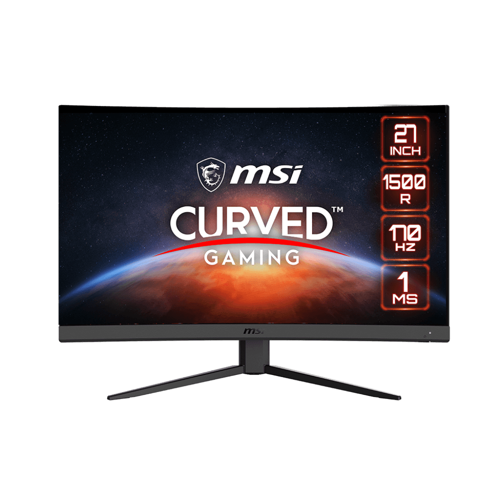 MSI G27CQ4P E2 1500R Curved Gaming Monitor, 27" WQHD VA Display, 170 Hz Refresh Rate, 1ms(MPRT) Response Time, 1.07B (8 bits + FRC) Colors, 16:9 Aspect Ratio, HDMI / DP, Black | 9S6-3CB04T-055 thumbnail 1