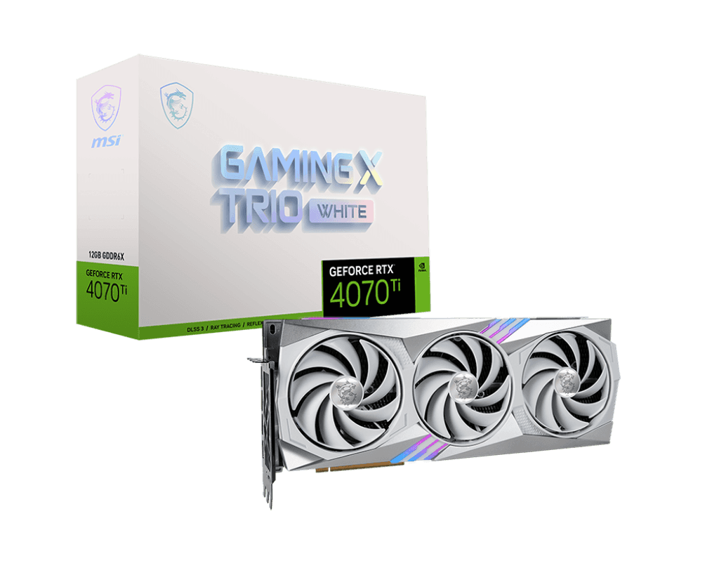 MSI RTX 4070TI 12GB GAMING X TRIO WHITE GDDR6X 3 FAN NVIDIA GRAPHIC CARD,912-V513-079,4711377042000,824142311769 thumbnail 7