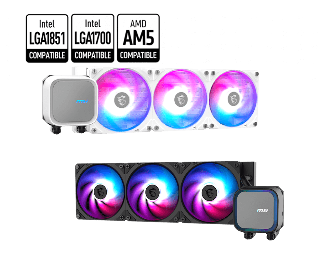 MSI MAG Coreliquid A13 360 White - AIO ARGB Liquid Cooling - 360mm Radiator - Triple 120mm ARGB PWM Fans - EZ Connect - LGA 1700/1851/AM5/AM4 Compatible | 306-7ZWDA21-L80 thumbnail 3