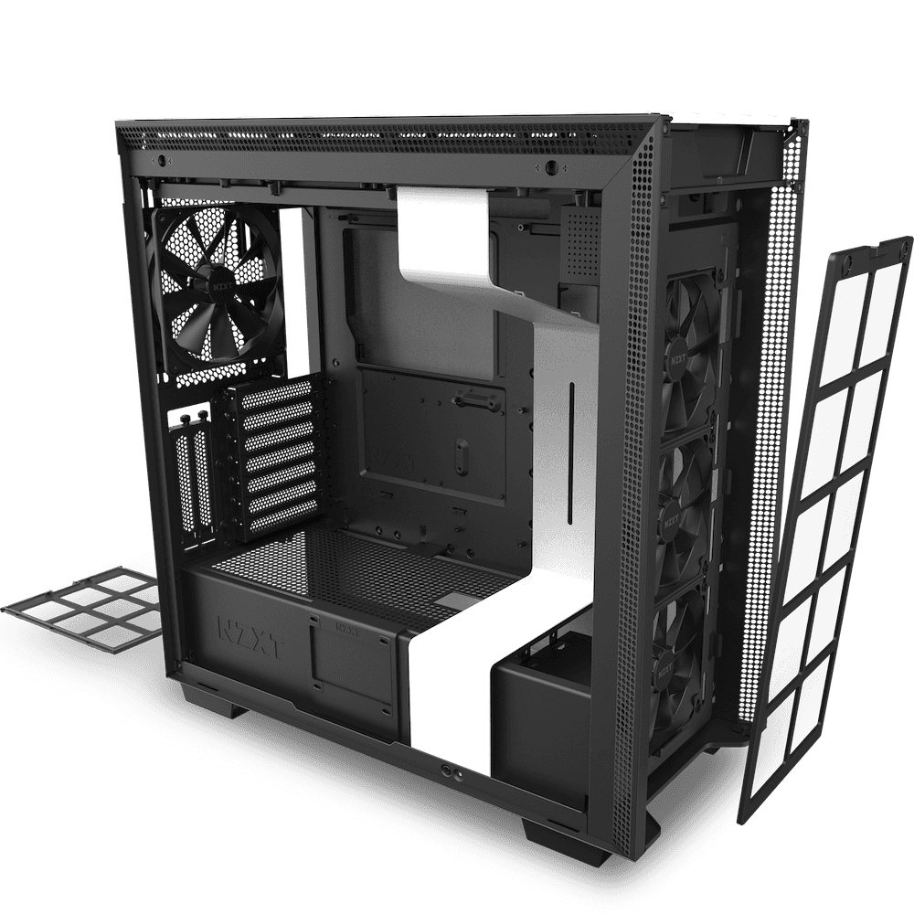 NZXT H710i ATX Mid Tower PC Gaming Case, Front I/O USB Type-C Port, Vertical GPU Mount, Integrated RGB Lighting, Water-Cooling Ready, White/Black | CA-H710i-W1 thumbnail 6