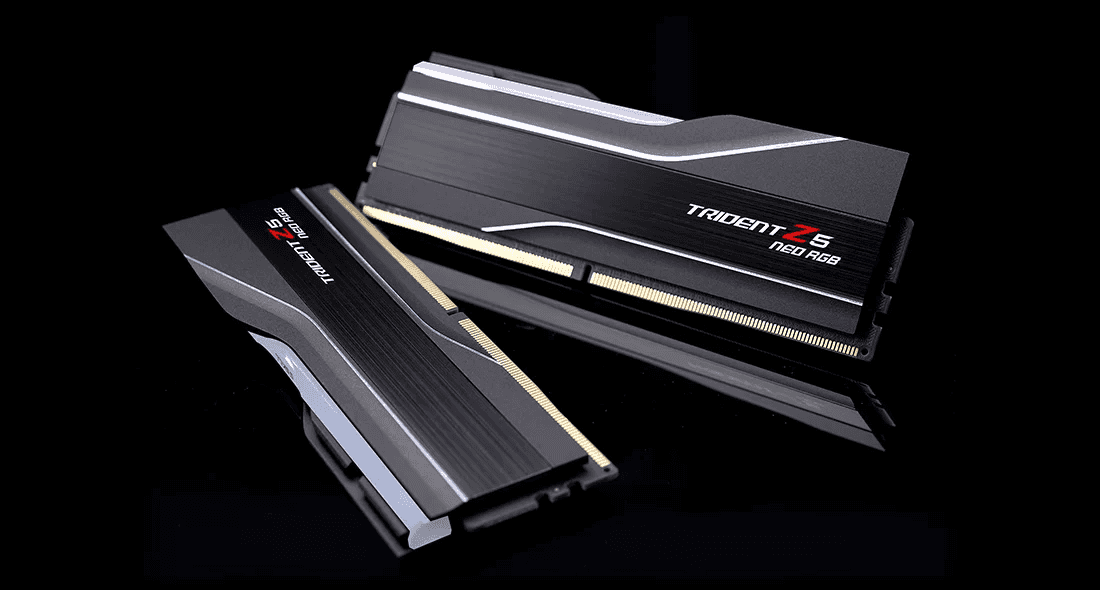 G.Skill Trident Z5 RGB DDR5 Memory, 32GB (2x16GB) Capacity, 6400MHz Tested Speed, CL32-39-39-102 Latency, 1.40 Voltage, AMD EXPO, Black | F5-6400J3239G16GX2-TZ5NR thumbnail 4