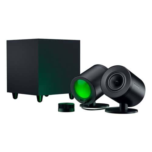 Razer Nommo V2 Pro Full-Range 2.1 With Wireless Subwoofer PC Gaming Speakers, 3??? Full-Range Drivers with Aluminum Phase Plugs, Wireless Down-Firing Subwoofer Razer, Wireless Control Pod Ready | RZ05-04740100-R3G1 thumbnail 2