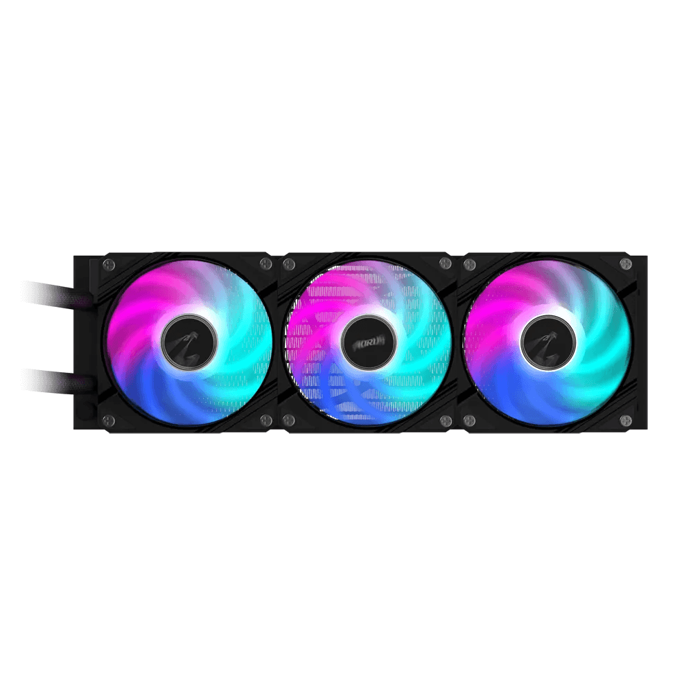 GIGABYTE AORUS WATERFORCE II 360, AIO Liquid Cooler With ARGB Fans, 360mm, Rotatable Water Block, Intel 115x,1200,1700 AMD AM5, AM4, Black | AORUS-WATERFORCE-II-360 thumbnail 3