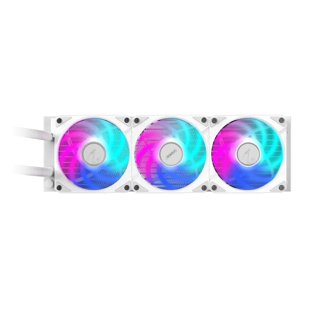 GIGABYTE AORUS WATERFORCE II 360 ICE, AIO Liquid Cooler With ARGB Fans, 360mm, Rotatable Water Block, Intel 115x,1200,1700 AMD AM5, AM4, White | AORUS-WATERFORCE-II-360I thumbnail 3