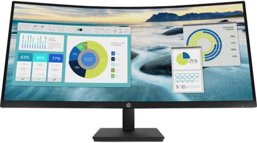 HP P34hc G4 WQHD USB-C 34" Curved Monitor, WQHD (3440 x 1440) VA Display, 100 Hz Refresh Rate, 5ms Response Time, 85% NTSC, Height Adjustable, DisplayPort, HDMI & USB Type-C, Black | 21Y56AS  3YEAR WARRANTY thumbnail 4