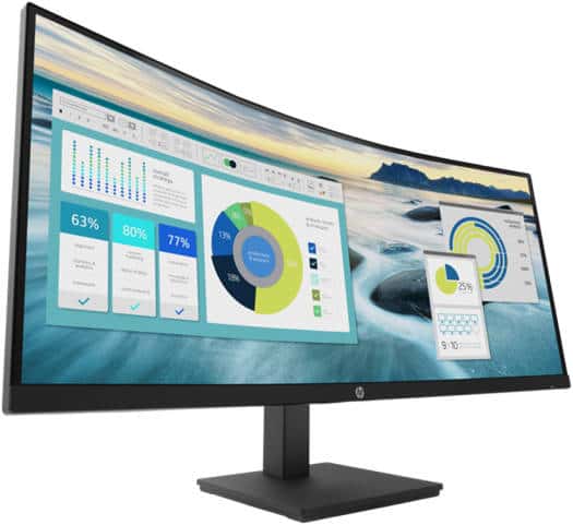HP P34hc G4 WQHD USB-C 34" Curved Monitor, WQHD (3440 x 1440) VA Display, 100 Hz Refresh Rate, 5ms Response Time, 85% NTSC, Height Adjustable, DisplayPort, HDMI & USB Type-C, Black | 21Y56AS  3YEAR WARRANTY thumbnail 5