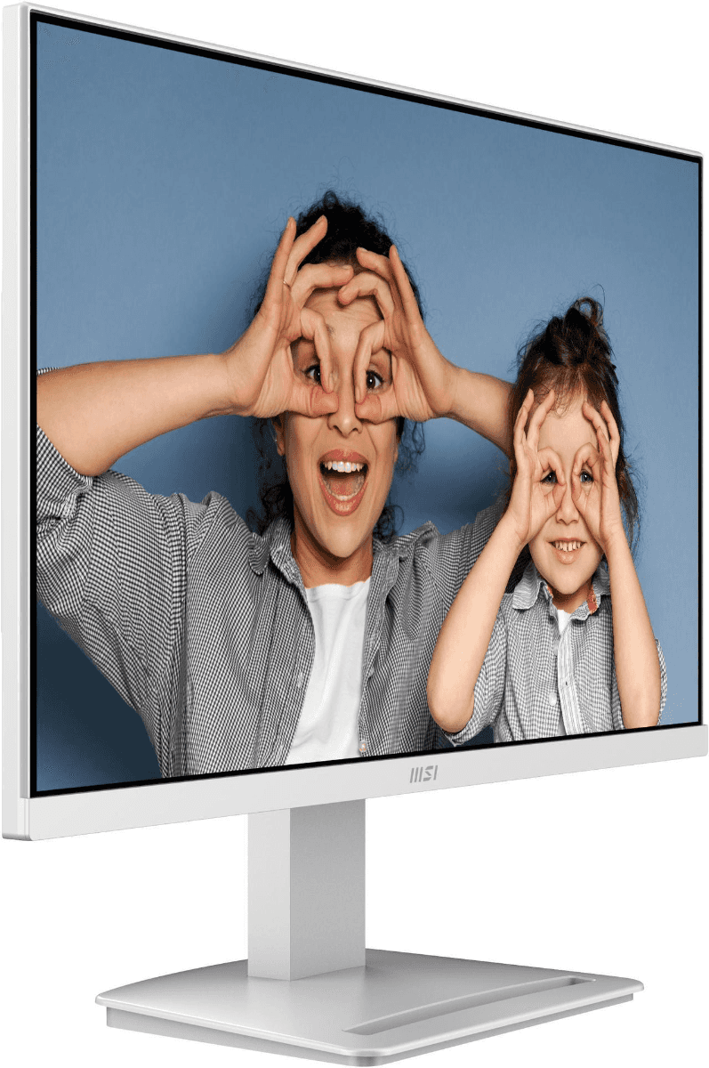 MSI PRO MP2412W 24" VA 1920 x 1080 (FHD) Computer Monitor, 100Hz, Free-Synch, HDMI, DisplayPort, VESA Mountable, Tilt, 1ms, White | 9S6-3BA9CH-077 thumbnail 2