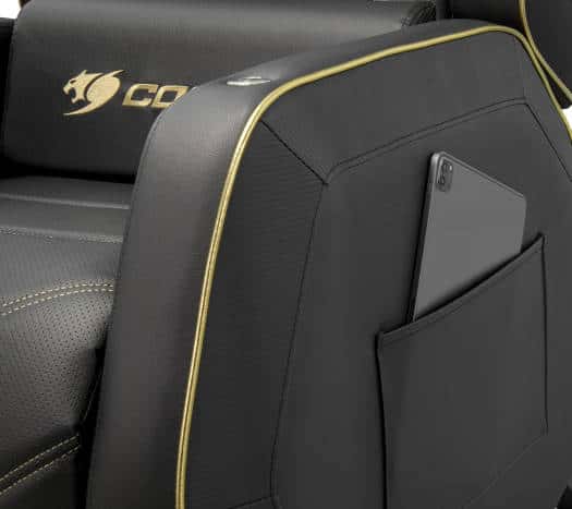 COUGAR RANGER PRO ROYAL Adjustable Gaming Sofa with Detachable Swivel Table, Breathable PVC Leather, Side Storage Pocket, USB Type-C Charging Port, Headrest & Lumbar Pillow, Black | 3MRGPGLB.0001 thumbnail 9