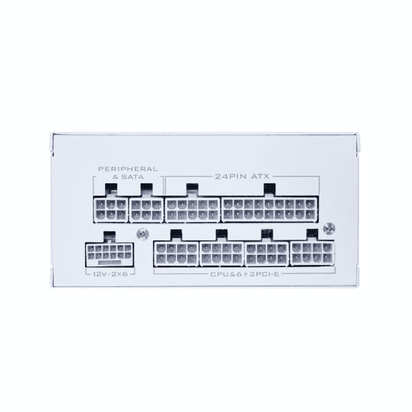 Lian li SP850 V2 White Fully Modular SFX Power Supply, ATX 3.1 & PCIe 5.0 Ready, Compact 125×100×63.5 mm, 80 Plus Gold, 92mm FDB fan with ZERO RPM | G9P.SP0850G.W000.UK thumbnail 4