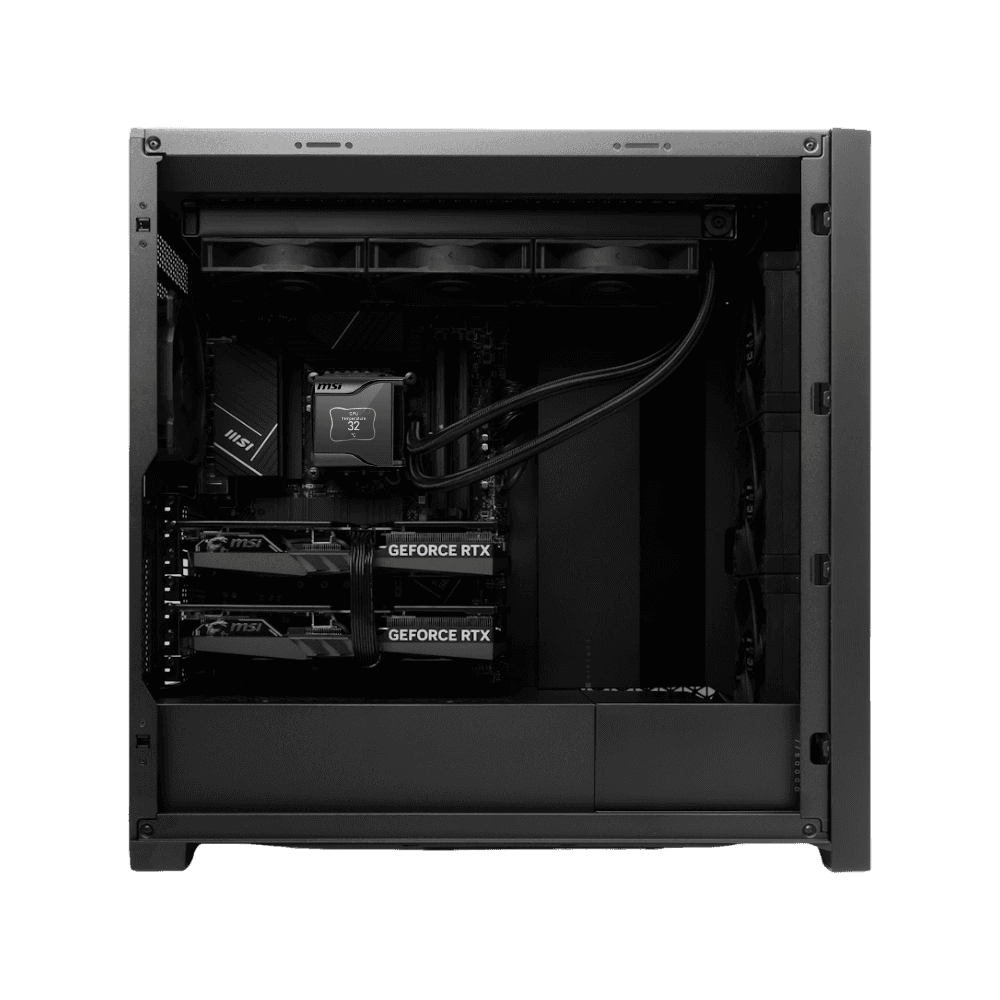AI PC & Workstation Powered by MSI: AMD Ryzen 9 9950X3D (16 Cores) + Dual MSI VENTUS RTX 5090 OC 32GB GDDR7, 96GB DDR5 6400MT/s, 4TB NVMe SSD, IPS LCD AIO, 1600W Titanium ATX 3.1 PSU, WiFi 7, AI & 8K Gaming thumbnail 2