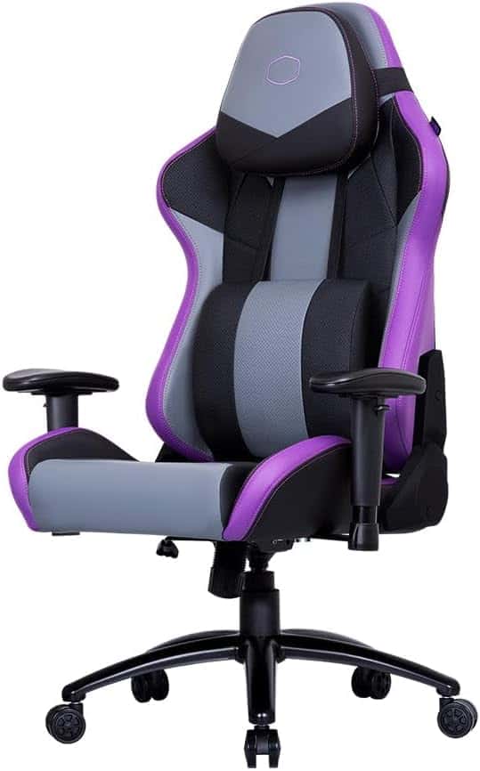 Caliber R3 Purple Gaming Chair, Ergonomic 180° Recline, Memory Foam Cushions, 2D Adjustable Armrests, Reinforced Steel Frame, Class 4 Gas Lift, Premium PU Leather, Adjustable Lumbar & Headrest, Heavy-Duty Durable Seat for PC & Office | CMI-GCR3-PR thumbnail 5