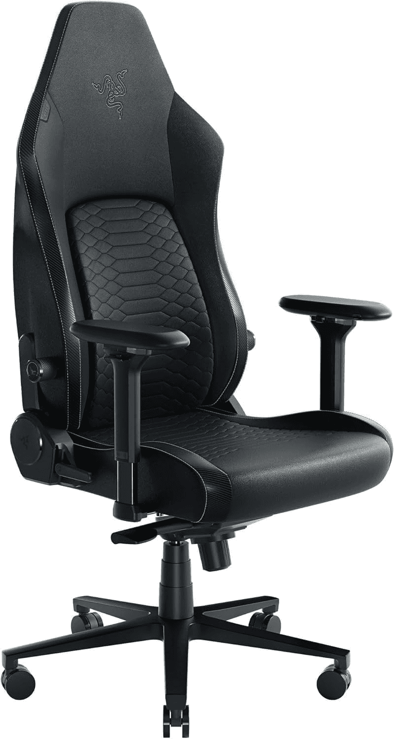 Razer Iskur V2 Gaming Chair, Adaptive Lumbar Support, Adjustable Lumbar Curve, High Density Foam Cushions, Reactive Seat Tilt &152-degree Recline, 4D Armrests, Synthetic Leather - Black and Green | RZ38-04900100-R3G1 thumbnail 1