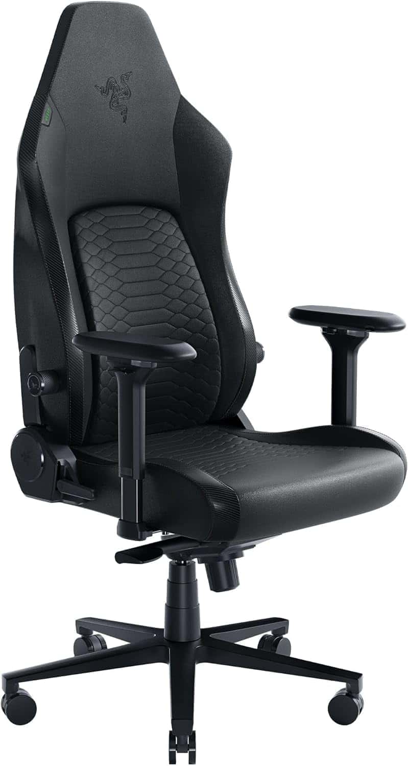 Razer Iskur V2 Gaming Chair, Adaptive Lumbar Support, Adjustable Lumbar Curve, High Density Foam Cushions, Reactive Seat Tilt &152-degree Recline, 4D Armrests, Synthetic Leather - Black | RZ38-04900200-R3G1 thumbnail 1