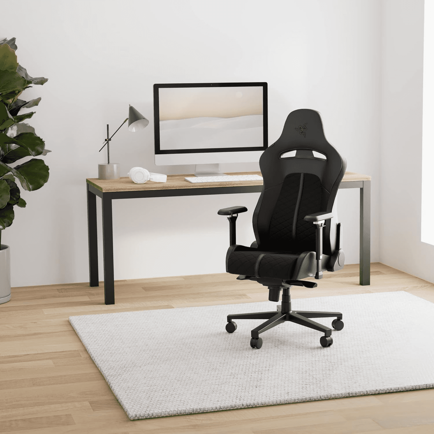 Razer Enki Gaming Chair: All-Day Gaming Comfort - Built-in Lumbar Arch - Optimized Cushion Density - Dual-Textured, Eco-Friendly Synthetic Leather - Reactive Seat Tilt & 152-Degree Recline - Green | RZ38-03720100-R3G1 thumbnail 5