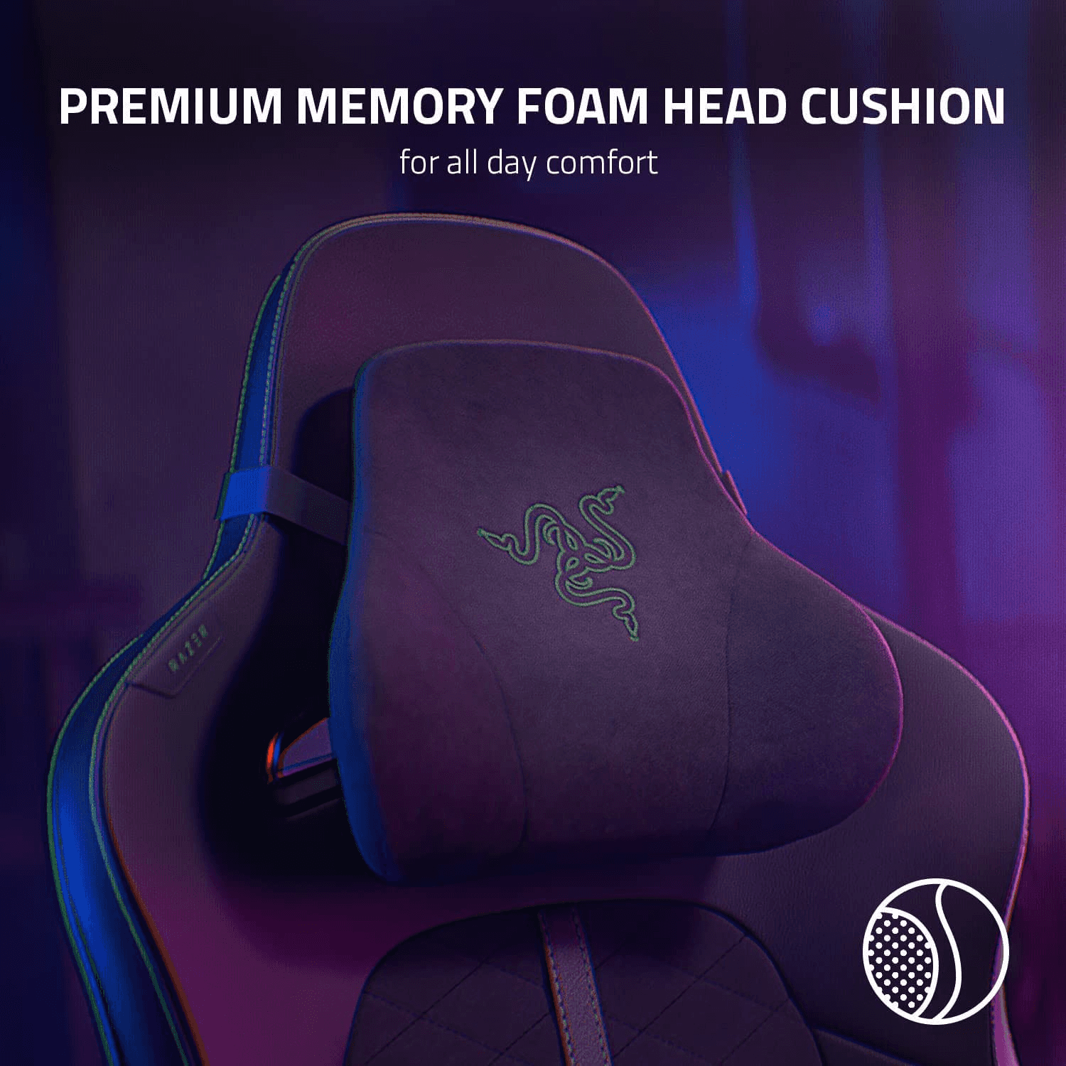 Razer Enki Black Gaming Chair, Designed For All-Day Comfort, Built-in Lumbar Arch, Optimized Cushion Density, 4D Armrests, 4 Gas Lift Class Steel Frame, 152 Degrees Back Angle | RZ38-03720300-R3G1 thumbnail 6