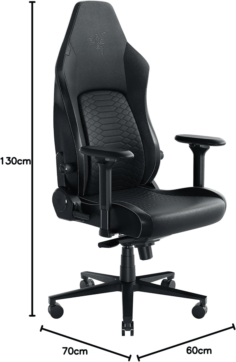 Razer Iskur V2 Gaming Chair, Adaptive Lumbar Support, Adjustable Lumbar Curve, High Density Foam Cushions, Reactive Seat Tilt &152-degree Recline, 4D Armrests, Synthetic Leather - Black and Green | RZ38-04900100-R3G1 thumbnail 5