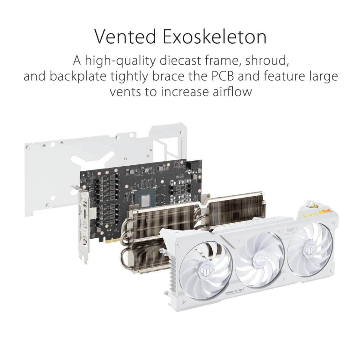 ASUS TUF Gaming GeForce RTX 4070 Ti White 12GB GDDR6X OC Edition Gaming Graphics Card White (NVIDIA GeForce RTX4070Ti DLSS 3, PCIe 4.0, 2X HDMI 2.1, 3X DisplayPort 1.4a,  90YV0IJ2-M0NA00 thumbnail 7